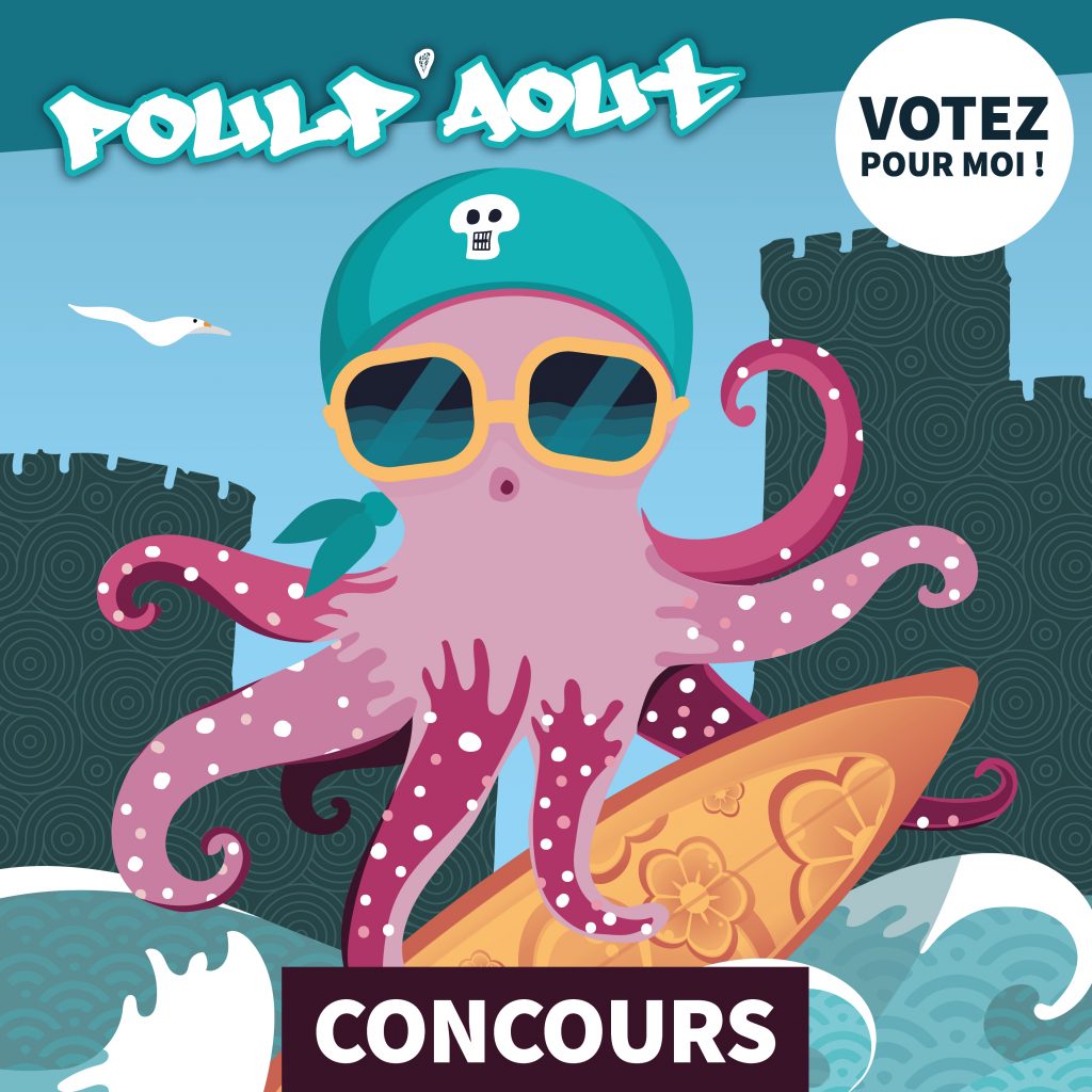 Poulp'Août - Vote pour ton poulpe préféré ! et gagne ton t-shirt, avec le Centre Social & Culturel Vent des Îles