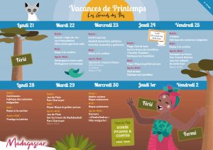 Programme vacances Avril Grands Centre Social et Culturel Vent des Iles La Rochelle