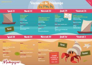 Programme vacances Avril Petits Centre Social et Culturel Vent des Iles La Rochelle