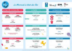 Programme des mercredis - périscolaire - Centre Social et Culturel Vent des Îles à La Rochelle