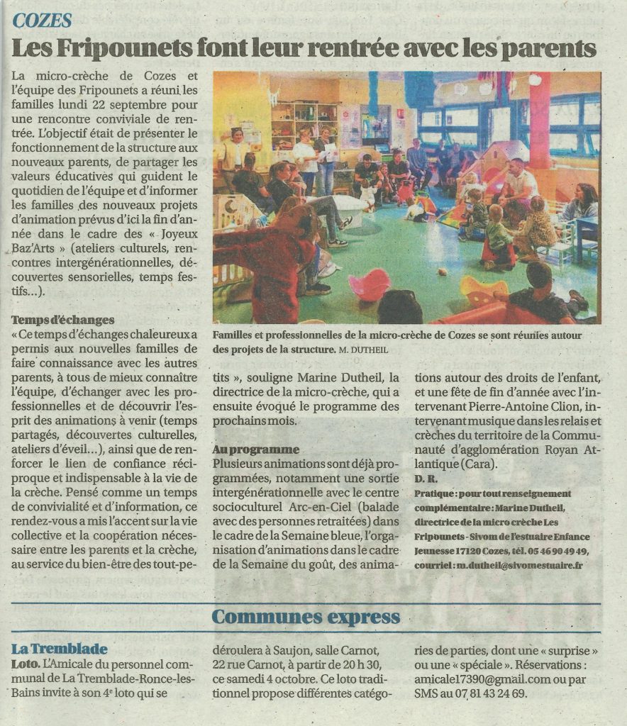 Centre Social et Culturel Vent des Îles - Sud Ouest 2 octobre 2025