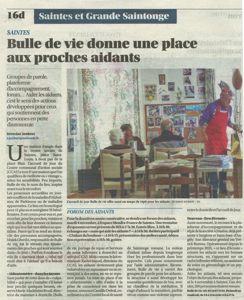 Article Sud Ouest 29 10 2025 (3) Centre Social et Culturel Vent des Îles