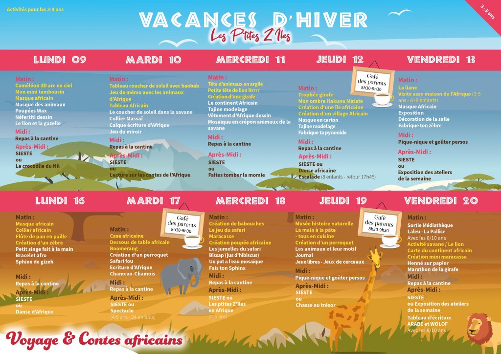 Programme des vacances d'Hiver 2026 - Centre Social et Culturel Vent des Îles à La Rochelle