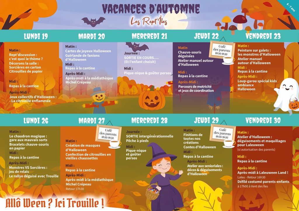 Programme Vacances Automne Les Ptites Z'îles - Centre Social et Culturel Vent des Îles à La Rochelle